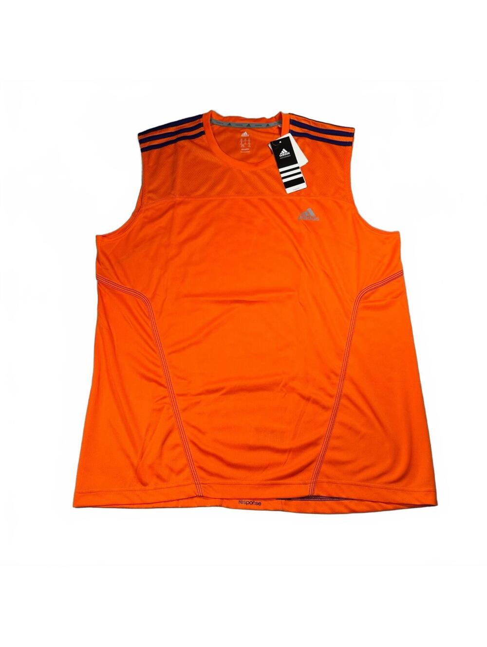NWT Adidas Response Climalite Sleeveless Running Shirt Orange Purple Mens XL